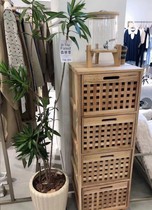  Nordic style solid wood grid four-bucket chest of drawers Three-bucket bathroom lockers two-bucket bedroom bed and breakfast net celebrity storage cabinet