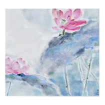 Zhonglong art original hand-painted landscape oil painting solitary Li Ting living room decorative painting collection national tide art