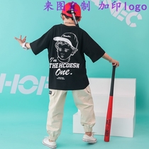 old school street dance T-shirt loose cotton boy Street Dance short sleeve bboy street dance suit