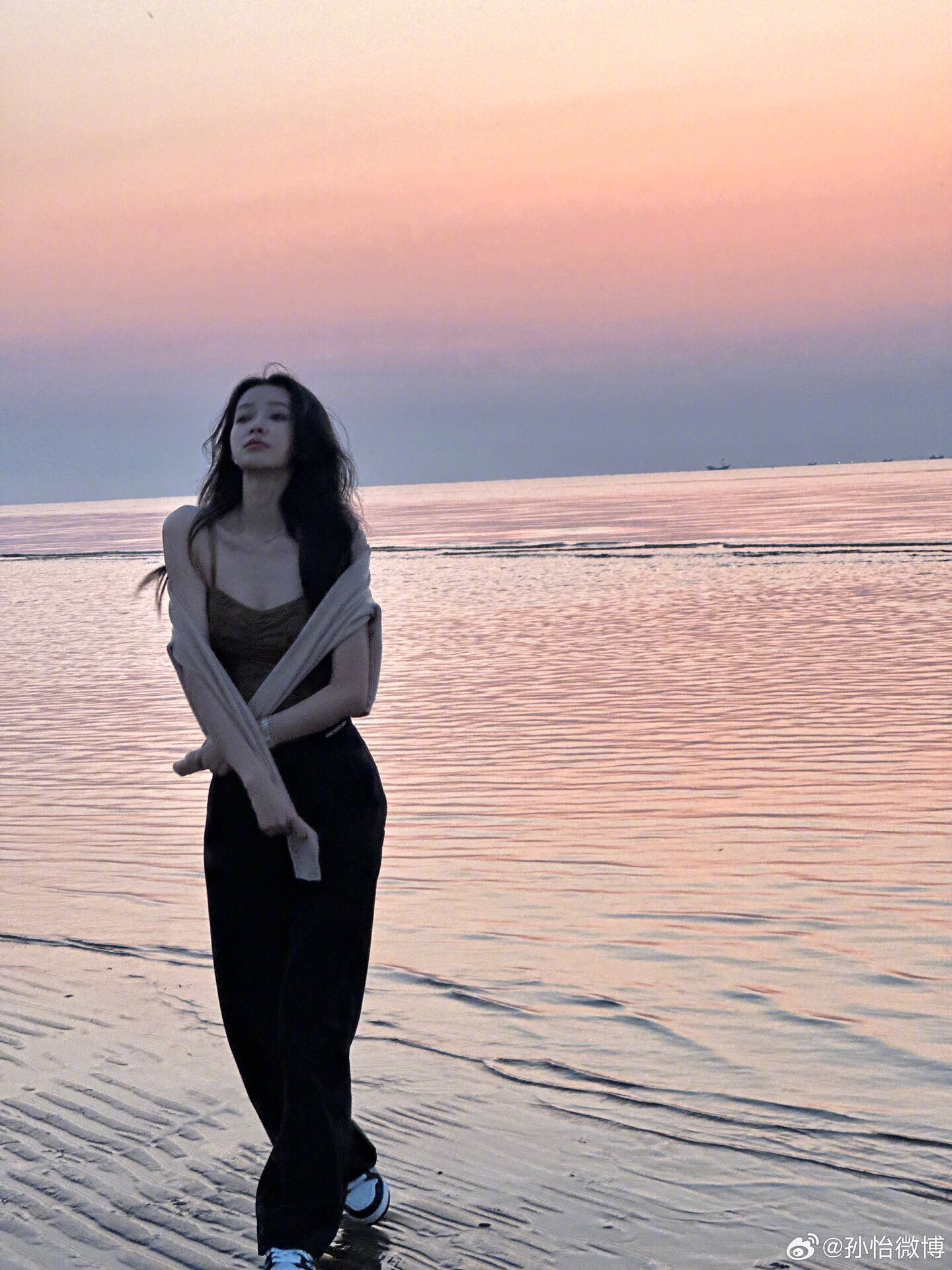 ANN ANDELMAN明星同款阔腿裤 休闲西裤高腰直筒设计拉长比例