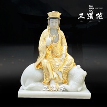 Hanbai Yu Pu Xian Bodhisattva Buddha Statue Ornament Huayan Sansheng Home Sacred Bodhisattva Statue