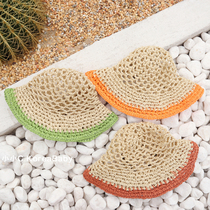 Baby cool sunscreen woven straw hat Korean children 2021 summer new male and female children baby sunshade fisherman hat