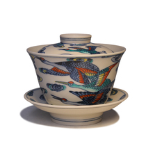 Cunren Tang Doucai antique ceramic cover Bowl 160ml single large Kung Fu Tea Cup retro cover bowl tea cup