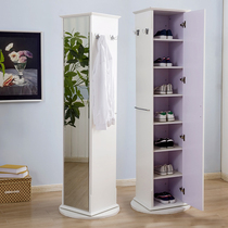 Full-body dressing mirror with hanger multi-function storage hall cabinet simple modern bookcase jewelry rotating shoe cabinet