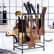 Kitchen Iron Art Kitchen Knife Stand Multifunction Knife Holder shelving Cutting board Kitchenware Pan Shovel Chopping Board Cover Containing rack