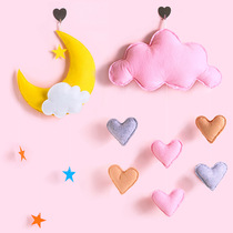 Cute clouds moon hanging pink girl heart ins bedroom room layout dormitory wall decorations pendant