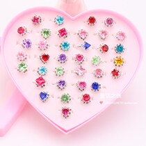 Girls Kids Rings Kids Cute Female Princess Korean Baby Boxed Gem Diamond Toy Girl Jewelry