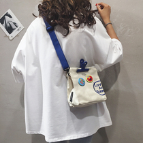 Small Bag Kit Woman New 2021 Summer Canvas Single Shoulder Sloped Satchel wave Han version Fashion personality Girl Wide Shoulder Strap Bag