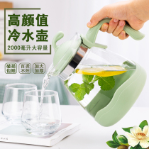 Household high temperature cold white water cup set health pot cold kettle glass cold kettle large capacity Tea Teapot