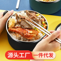 304 stainless steel instant noodle bowl with lid large capacity sealed lunch box dormitory with handle insulated soup bowl fast food bowl