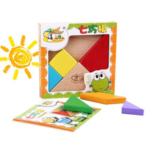 Kindergarten thickened large solid wood tangram board variety seven boards Intelligence puzzle puzzle Early education toys Childrens toys