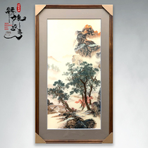 Su embroidery finished hanging paintings 1-4 silk landscape painting silk embroidery painting living room entrance corridor corridor vertical decorative painting