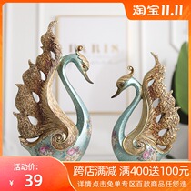 Creative living room TV cabinet wine cabinet modern simple Nordic swan ornaments home decorations housewarming new home gifts