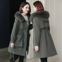 Zqqz Parker Coat Women's Middle School Long 2021 New Fox Hair Collar Rex Rabbit Hair Liner Fur Coat 251