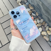 New iPhone13 12 shell cloud color labels apply Apple 12Promax sleeve 11 transparent Far Peak Blue