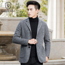 Autumn and winter wool double-sided wool coat fashion Korean version thickened mens casual suit jacket small suit jacket