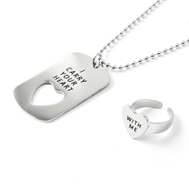 PCMY Birthday Gift Tide Card Lovers Titanium Steel Unstudded Original Design Easy Loving Send Girlfriend Necklace