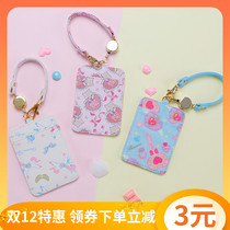 Easy pull buckle wrist card set retractable campus access control student citizen card fashion cute Japanese and Korean hipster hot sale
