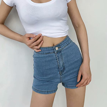 High waisted stretch denim shorts women slim slim lifting hip hot pants dance shorts 2021 New