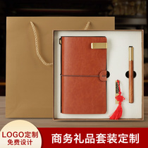 Business custom notebook gift box set A6 hand book can be printed logo Company event gift Annual hand gift retro notepad creative travel diary stationery free lettering