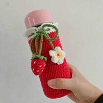 Knitted water cup cover protective cover pure hand-woven wool cup bag slanted sack handcup handheld fall