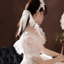 Famous) rain butterfly 2021 new wedding dress hair accessories handmade simple elegant ribbon daily accessories