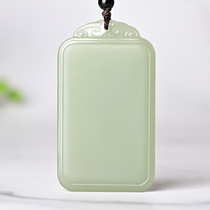 Hetian jade green jade old material safe brand pendant mens Jade Jade Jewelry necklace jade pendant