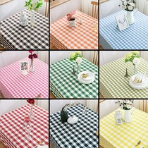 Small linen tablecloth art enlarged linen fresh pastoral style plaid fabric fresh cotton linen tablecloth small