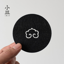 Small dish raised pot mat Felt Gongfu tea accessories Black heat insulation absorbent purple sand pot holder pot bottom mat 8cm