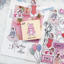 Holiday Teen Handbill Stickers Sticker Series And Paper Stickers Art Girls Hearts Cute Cartoon Material Mobile Phone Water Glasses Stickers Hands Tent Daily Album DIY Collage Figure Creativity
