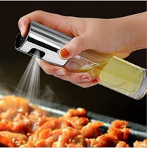 BBQ barbecue spray bottle Glass edible oil pot Kitchen spray bottle Fitness oil bottle Spray olive oil atomized oil pot bottle