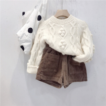Childrens ball ball knitted twist sweater autumn and winter New Korean childrens clothing men and womens children Baby Baby Baby foreign air Joker sweater