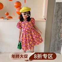 (year-end clearing house not to be changed) Korean version of childrens dress with dress in childrens oil painting Skirt Bubble Sleeves Doll Skirt