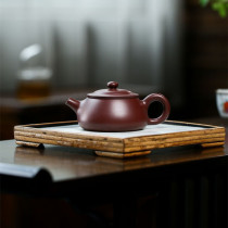 Full-hand Yixing Purple Sand Pot Raw Mine Purple Clay Hat-Hat Stone Ladyman 160ml Gongfu Tea with High-end Gift