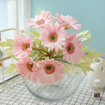  New e-commerce source pastoral home 7 gerberas high-end simulation pu artificial fake flower bouquet manufacturers