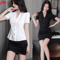 Foot bath technician overalls 2021 New foot massage temperament set body foot flight attendant uniform shirt female summer