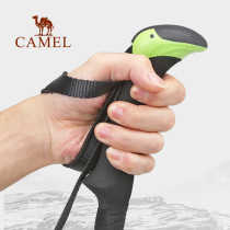 Camel outdoor hiking pole female multifunctional telescopic foldable mountain climbing equipment ultra-light defensive crutches