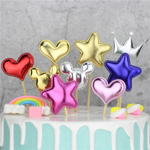 Net celebrity cake decoration plug-in PU reflective five-pointed star love crown plug-in wild baking dessert table plug-in