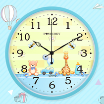  Childrens bedroom wall clock Cute cartoon mute wall clock fashion home living room creative early education infant clock