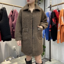 Karobi clothing 2020 new winter lapel solid color medium-long coat national