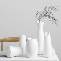 Ceramic creative fashion white vase modern minimalist porcelain living room ornaments home furnishings dried flower flower arrangement