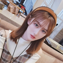 Golden velvet wide-sided sponge hair hoop Korean Net red hair band female headband temperament hairpin simple Joker out autumn and winter