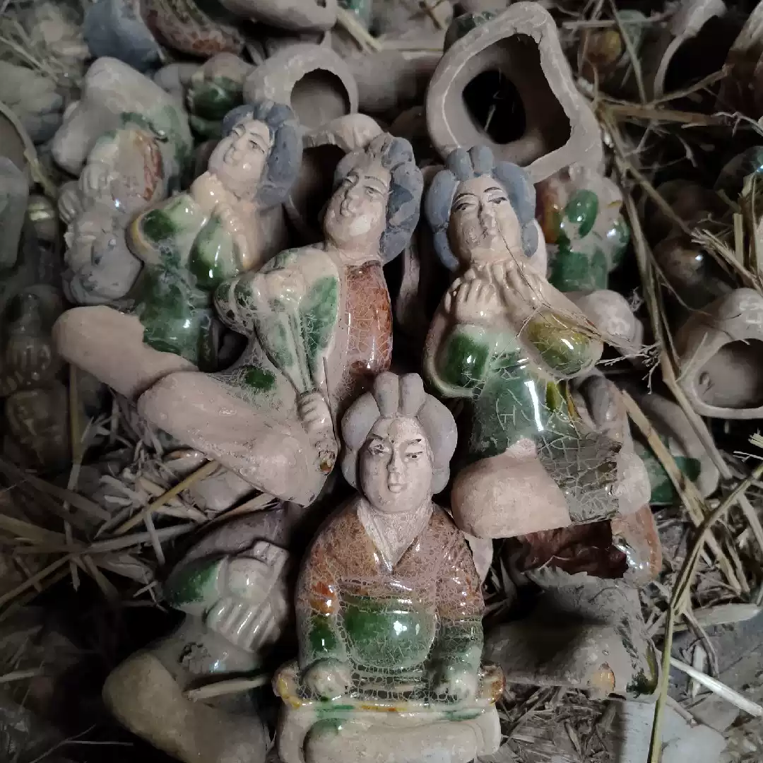 唐三彩陶瓷胖妞仕女仿古做旧古玩古董收藏工艺品图案颜色随机发货-淘宝