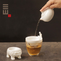 Sanshan Tang Qigong Fu Tea Accessories Creative Tea Filter Ceramic Tea Tea Tool Whole Household Tea Leakage Plus Justice Cup