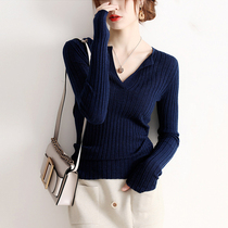 JOLIMENT Striped Wool Knit Cardiovert 2020 Autumn Winter New Nehitch 100 Hitch Lean Undershirt Blouse