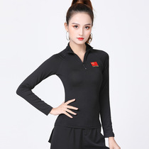 2020 new square dance jacket female adult modern dance jacket national standard dance dress high collar long sleeve spring and winter practice