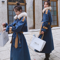 Parker cotton-padded womens long 2020 winter New Korean version of waist ins foreign style plus velvet down cotton coat