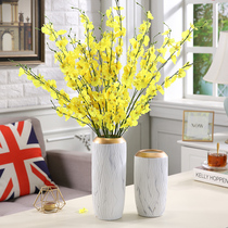 Nordic stone ceramic vase decoration Simple creative living room flower arrangement dried flowers modern home simulation flower decoration