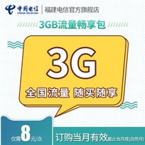 Fujian Telecom 8 yuan traffic package 3GB transaction is successful recharge to the account query can contact customer service