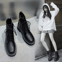 Autumn and winter 2020 new breathable Martin boots ladies Inn Wind students European and American locomotive 100 hitch womens shoes short boots
